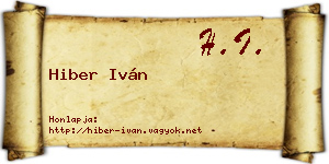 Hiber Iván névjegykártya